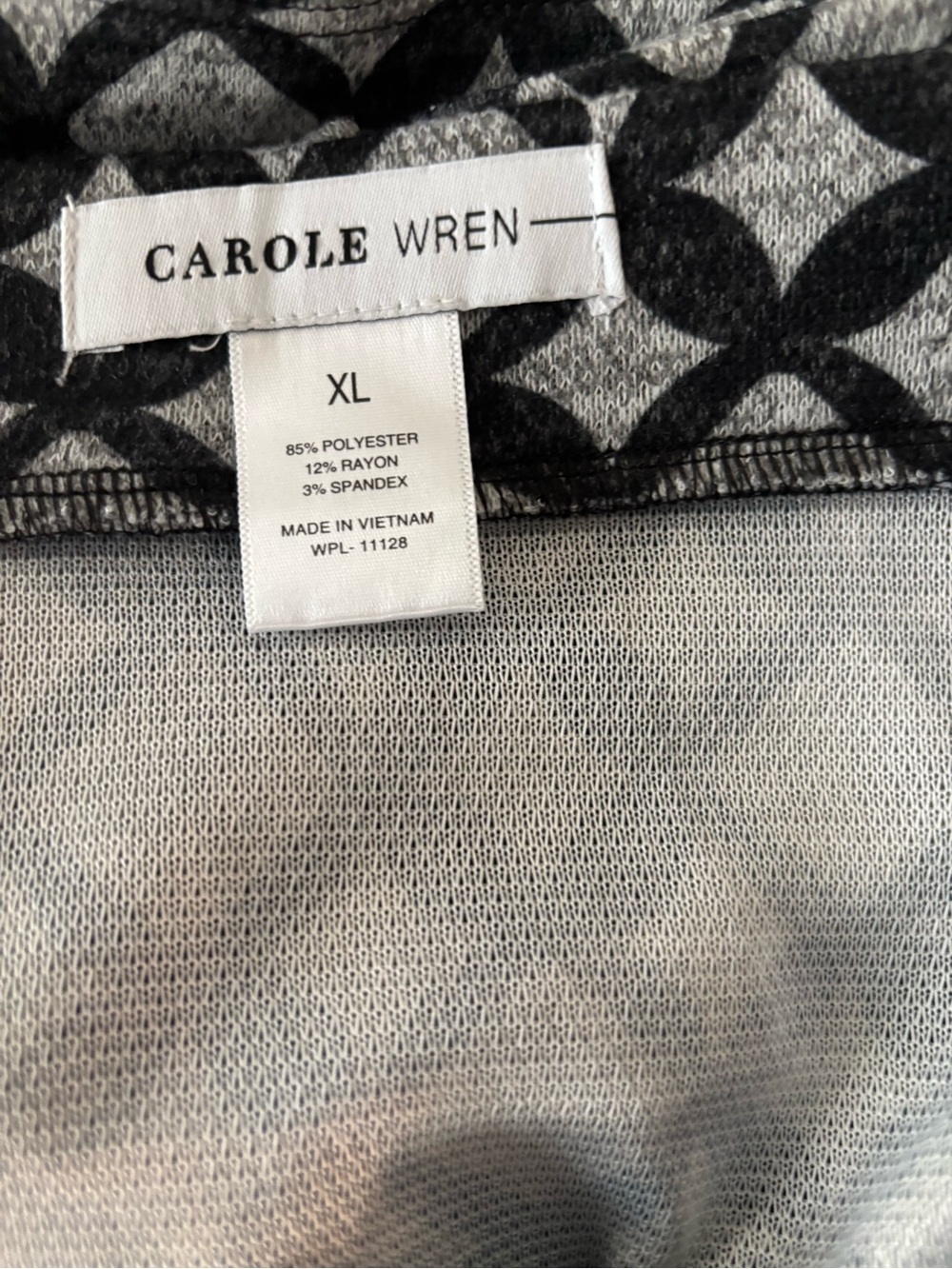 Carole Wren Women's Maxi Skirt in Black and Gray Pattern